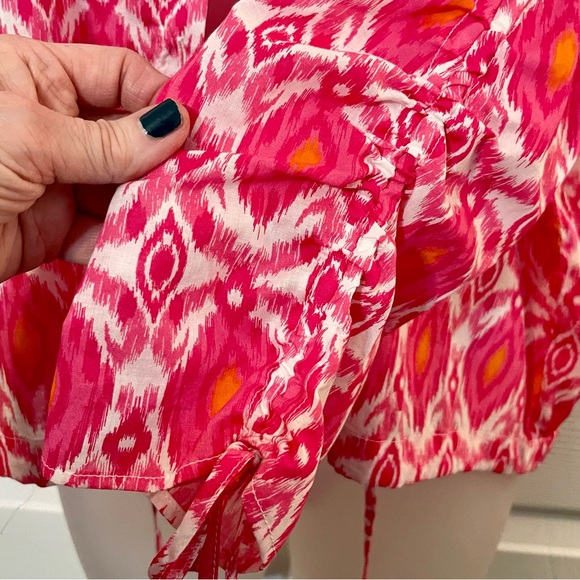 NWT Marc New York Pink Ikat Print 100% Cotton Button-Front Top MISSES SIZE XL - Picture 6 of 10